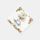 Bedankt Zonnebloemen Witte pompoen Thanksgiving ge Servet (Hoek)