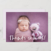 Bedankt zoveel | Baby Foto bedankt | wit (Voorkant / Achterkant)
