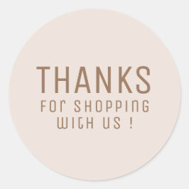 BEDANKT ZOVEEL minimalistisch Blush Pink Round Cla Ronde Sticker