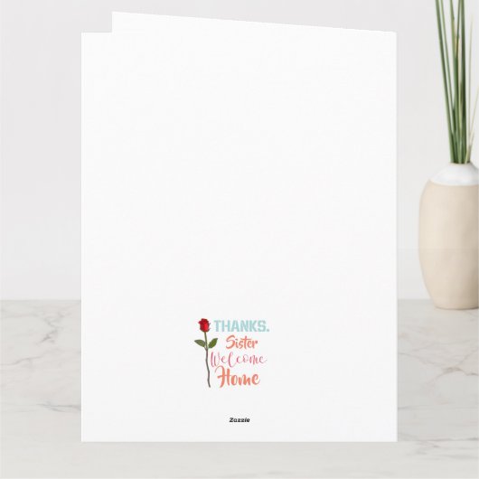 Bedankt zuster Welkom thuis Kaart (Achterkant)