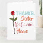 Bedankt zuster Welkom thuis Kaart (Voorkant)