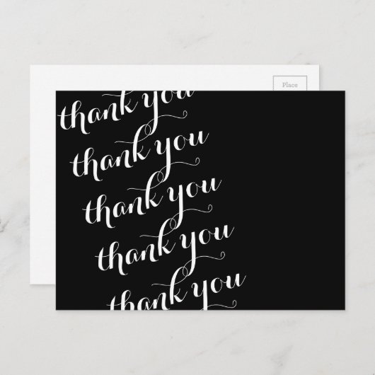 'Bedankt' zwart en wit Briefkaart (Voorkant / Achterkant)
