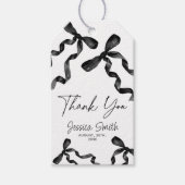 Bedankt Zwart Lint Cadeaubijsluiter Cadeaulabel (Voorkant)