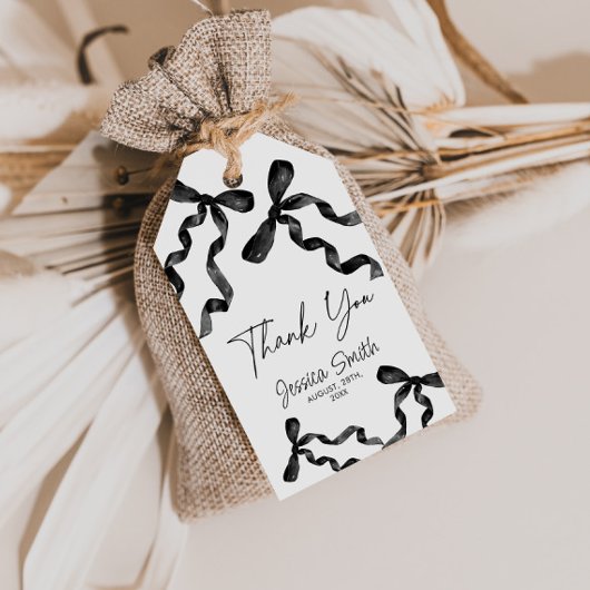 Bedankt Zwart Lint Cadeaubijsluiter Cadeaulabel