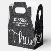 BEDANKT zwarte faux Glitter Bedankdoosjes (Geopend)