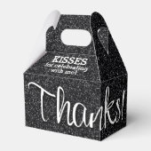 BEDANKT zwarte faux Glitter Bedankdoosjes (Voorkant Zijde)