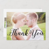 BEDANKT Zwarte TYPOGRAFIE Fotokaart voor & achter (Voorkant / Achterkant)