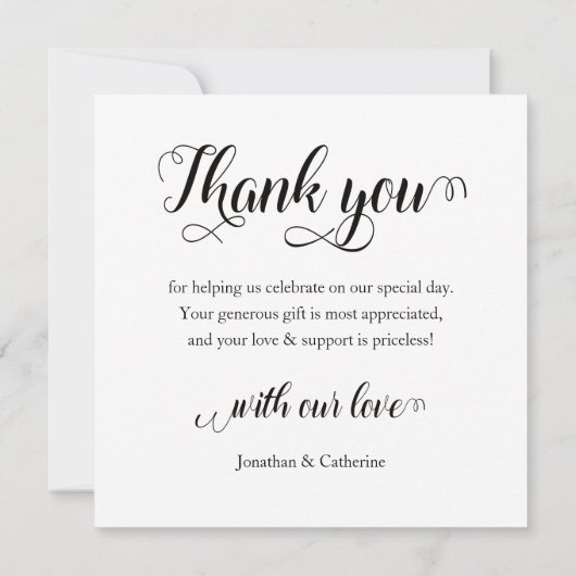 Bedankte Monogram Geschenkte Trouwfoto Collage Kaart (Achterkant)