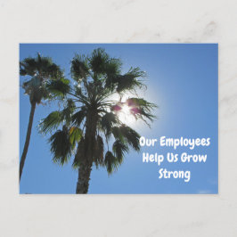 Bedankte Palmboom Tropisch Zakelijk Briefkaart