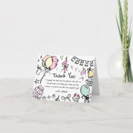 Bedankthand Getekende Verjaardagskaart Bedankkaart