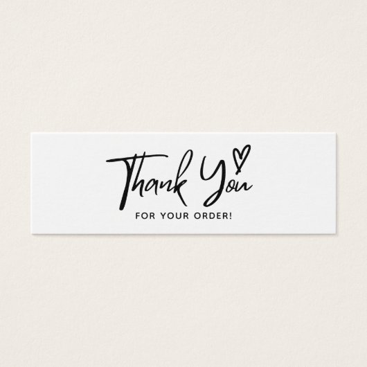 Bedanktkaart voor uw bestelling voor kleine bedrij mini visitekaartjes (Voorkant)