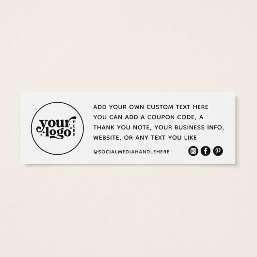 Bedanktkaart voor uw bestelling voor kleine bedrij mini visitekaartjes (Achterkant)