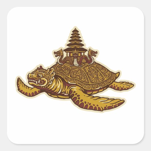 Bedawang Nala Vierkante Sticker (Voorkant)