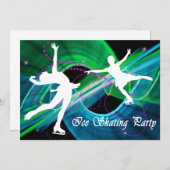 Bedazzled Cijfers Skaters Ice Skating Party Kaart (Voorkant / Achterkant)