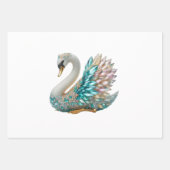 Bedazzled Diamond Swan Gold Crystal Bling Inpakpapier Vel (Voorkant 3)