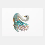 Bedazzled Diamond Swan Gold Crystal Bling Inpakpapier Vel (Voorkant 2)