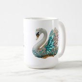 Bedazzled Diamond Swan Gold Crystal Bling Koffiemok (Voorkant rechts)