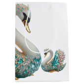 Bedazzled Diamond Swan Gold Crystal Bling Medium Cadeauzakje (Voorkant)