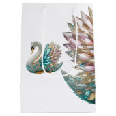 Bedazzled Diamond Swan Gold Crystal Bling Medium Cadeauzakje (Achterkant)