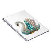 Bedazzled Diamond Swan Gold Crystal Bling Notitieboek (Rechterzijde)