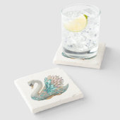 Bedazzled Diamond Swan Gold Crystal Bling Stenen Onderzetter (Zijkant)