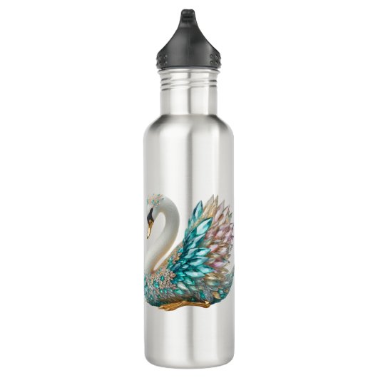 Bedazzled Diamond Swan Gold Crystal Bling Waterfles (Rechts)