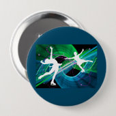 Bedazzled Figuur Skaters Ronde Button 4,0 Cm (Voorkant /achterkant)