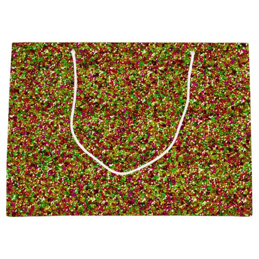 Bedazzled Sparkles-roze-Green-GIFT BAG L Large Cadeautasje (Voorkant)
