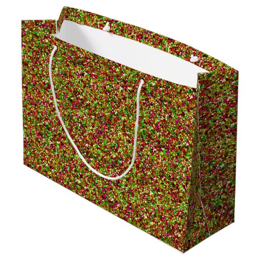 Bedazzled Sparkles-roze-Green-GIFT BAG L Large Cadeautasje (Achterkant Gekanteld)
