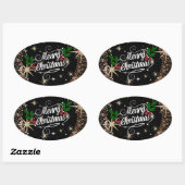 Bedazzling Christma begroetings, sparkle en shine Ovale Sticker (Vel)