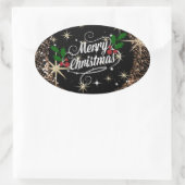 Bedazzling Christma begroetings, sparkle en shine Ovale Sticker (Tas)