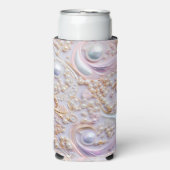 Bedazzling witte parels en gouden achtergrond seltzer blikjeskoeler (Seltzer Voorkant)