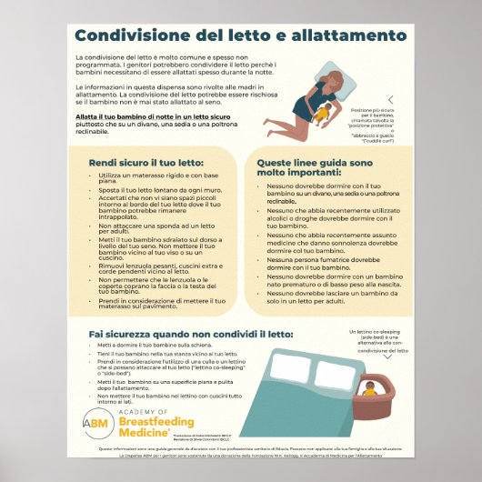 Beddelen en borstvoeding Poster (Italiaans) (Voorkant)