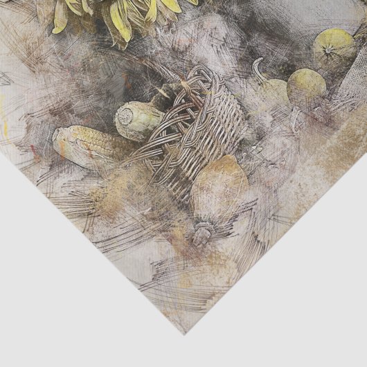 Beddenbloemen | Ontkoppeling van afgedankte graan Tissuepapier (Detail)