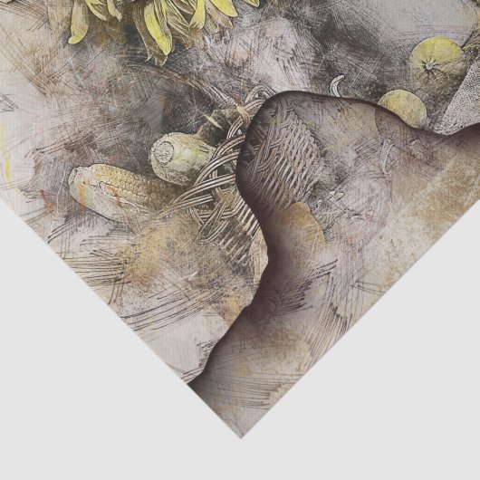 Beddenbloemen | Ontkoppeling van afgedankte graan Tissuepapier (Detail)