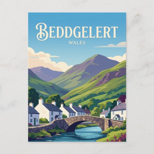 Beddgelert Wales Briefkaart (Voorkant)