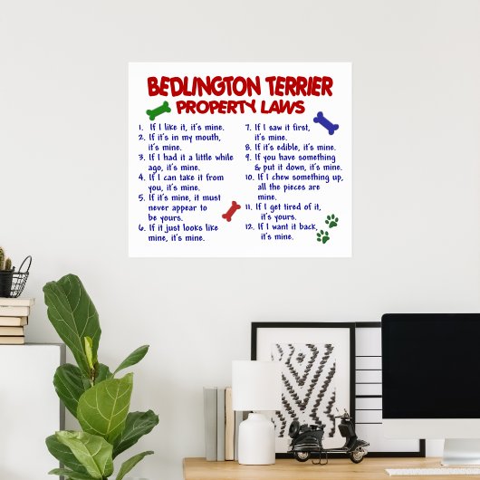 BEDDLINGTON TERRIER PL2 POSTER (Thuiskantoor)
