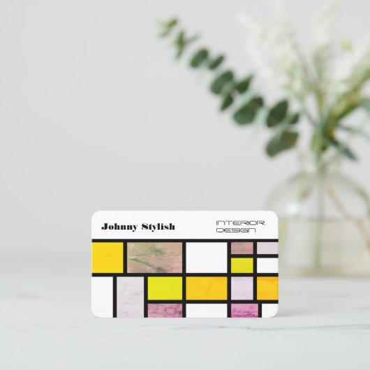 Bedekking van abstracte kunstgeometrische sjabloon visitekaartje (Staand voorkant)