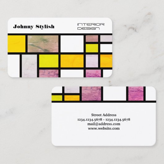 Bedekking van abstracte kunstgeometrische sjabloon visitekaartje (Voorkant / Achterkant)