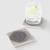 Bedekking van mangat en steenhouwerend onderzetter (Zijkant)