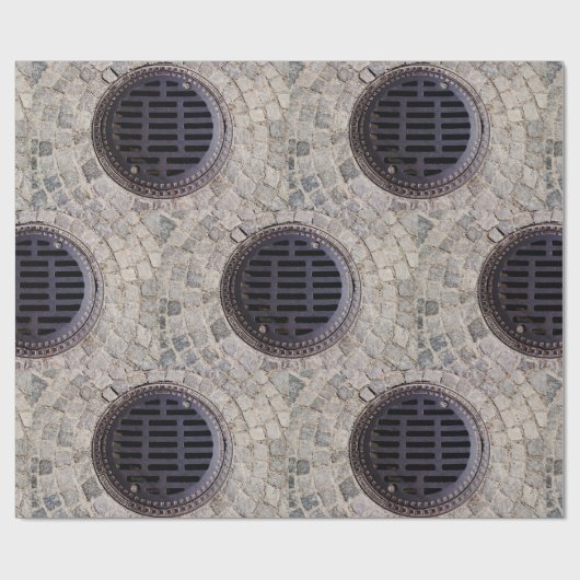 Bedekking van mangat en steenweg cadeaupapier (Vlak)