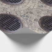 Bedekking van mangat en steenweg cadeaupapier (Hoek)