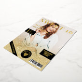 Bedekking van tijdschrift 2 foto's goud glitter om folie uitnodiging (Gedraaid)