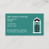 Bedekkingen en jaloezieën voor vensters visitekaartje (Voorkant)