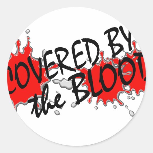 Bedekt door het bloed ronde sticker (Voorkant)