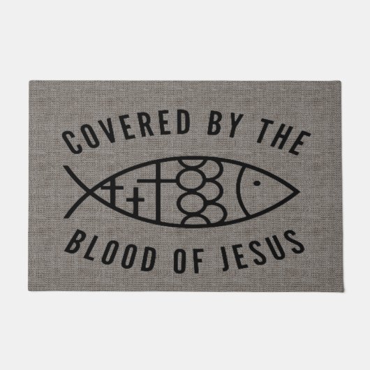 Bedekt door het bloed van Jezus deurmat (Voorkant)