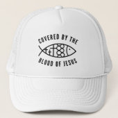 Bedekt door het bloed van Jezus Trucker hoed Trucker Pet (Voorkant)