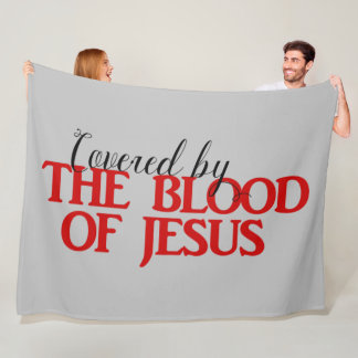 BEDEKT MET HET BLOED VAN JEZUS Christelijk Fleece  Deken