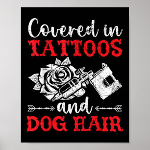 Bedekt met tatoeage P van Tattoos en honden Poster