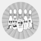 bedekte bowlingpengrays ronde sticker (Voorkant)